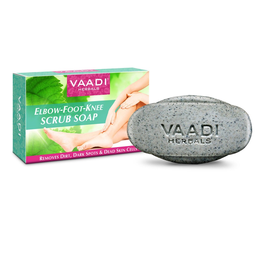 Organic Elbow Foot Knee Scrub Soap with Almond & Walnut - Removes Dead Skin - Makes Skin Soft (75 gms / 2.7 oz)