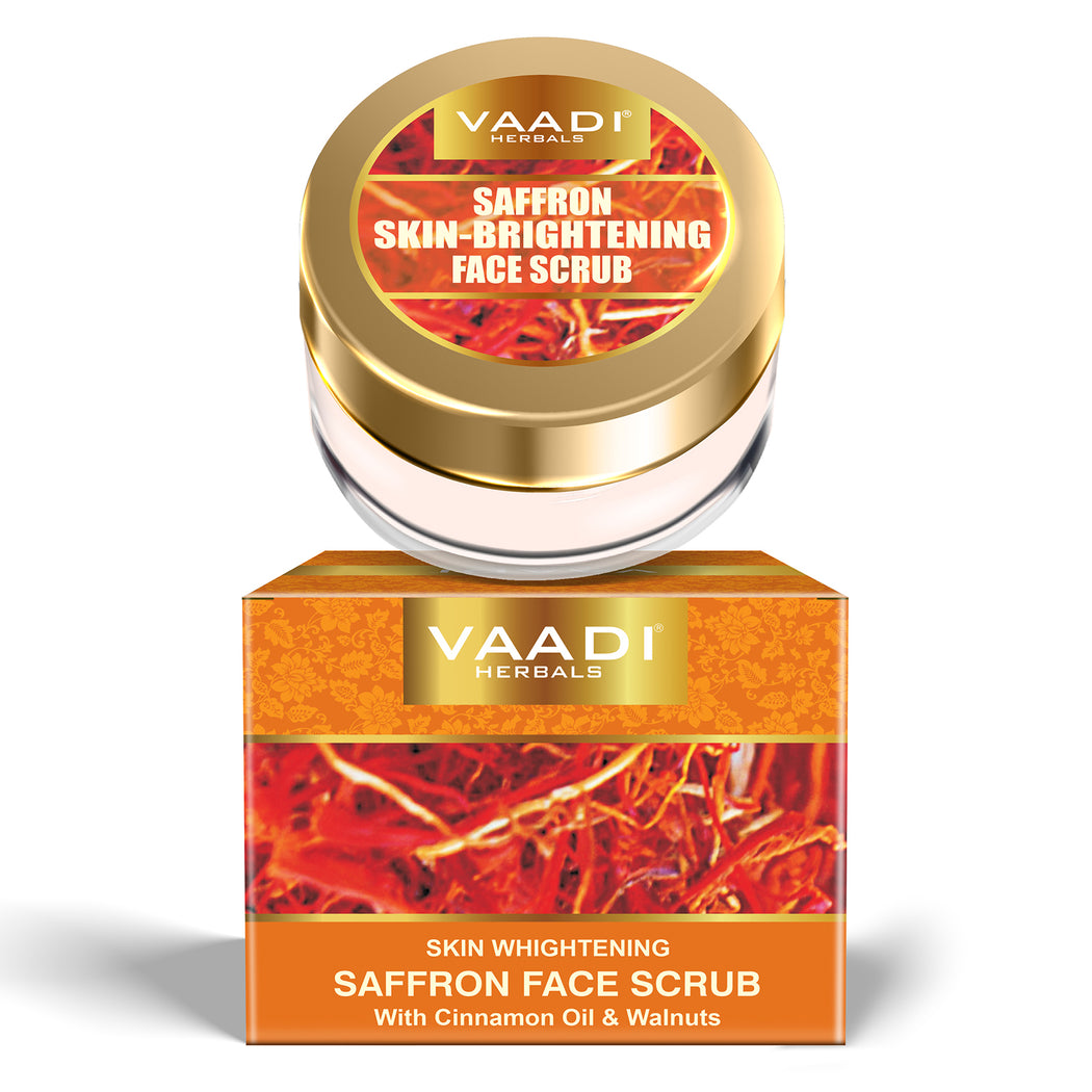SKIN WHITENING SAFFRON FACE SCRUB WITH CINNAMON OIL & WALNUTS (25 gms/0.9 oz)