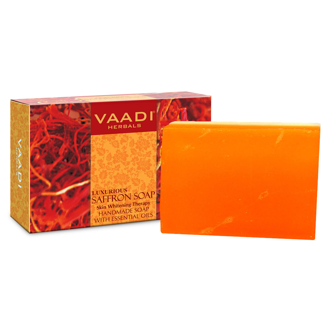 Luxurious Organic Saffron Soap - Skin Whitening Therapy - Evens Skin Tone - Lightens Marks ( 75 gms / 2.7 oz)