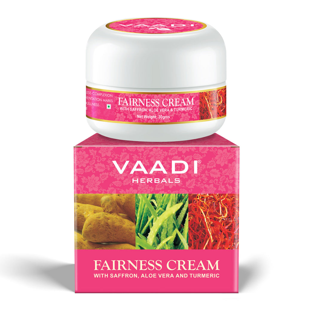 Organic Fairness Cream with Saffron, Aloe Vera & Turmeric Extract - Lightens Marks & Blemishes - Makes Skin Flawless ( 30 gms / 1.1 oz)