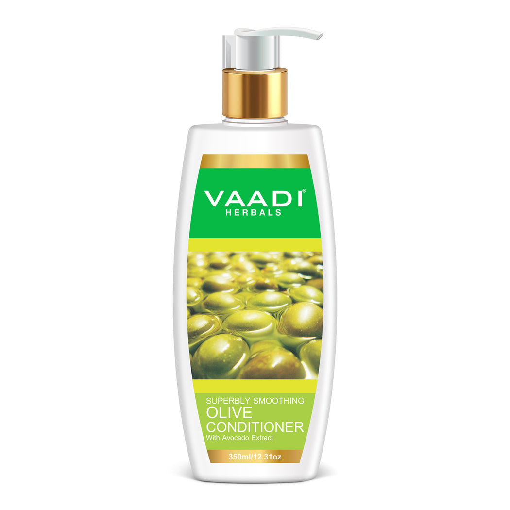 Superbly Smoothing Organic Heena Shampoo with Green Tea Extract - Multi Vitamin Rich Olive Conditioner with Avocado Extract (2 x 350 ml/ 12 fl oz)