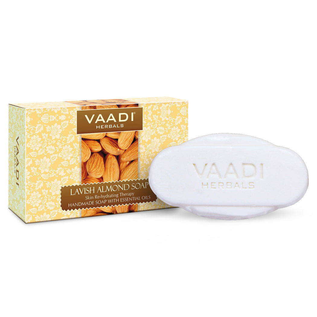 Rehydrating Organic Lavish Almond Soap with Honey & Aloe Vera - Improves Complexion - Keeps Skin Nourished (75 gms/2.7 oz)