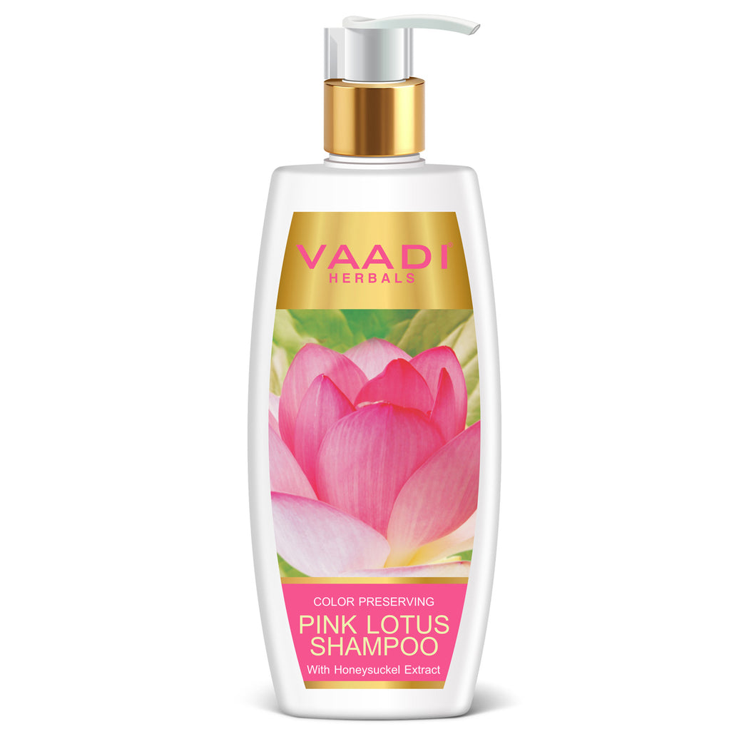 Color Preserving Organic Pink Lotus Shampoo with Honeysuckle Extract - Nourishes Treated Hair - Moisturizes Hair (350ml / 12 fl oz)