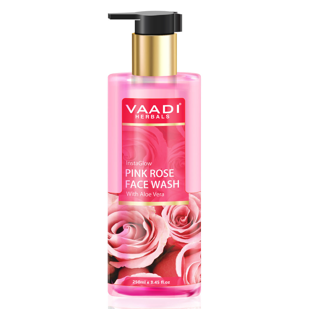 Insta Glow Pink Rose Face wash with Aloe vera extract (250ml/8.45 fl oz)