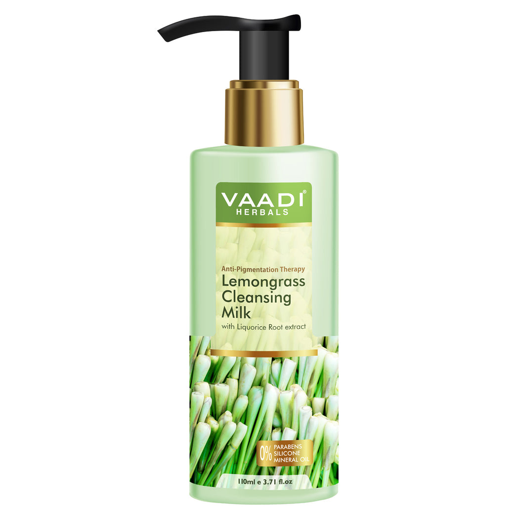 Organic Lemongrass Cleansing Milk with Liquorice Root extract - Anti Pigmentation Therapy (110 ml / 4 fl oz )