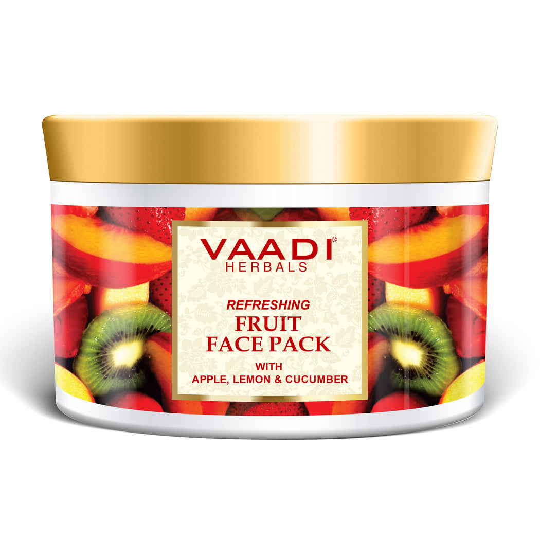 Refreshing Organic Fruit Face Pack with Apple, Lemon & Cucumber ( 600 gms/21.2 oz)