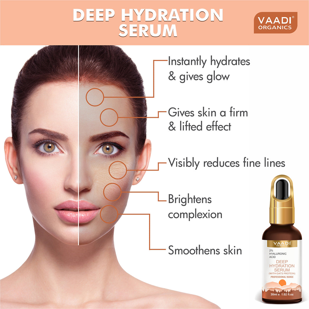 Organic Deep Hydration Serum With 2% Hyaluronic Acid & Oats Protein (30 gms / 1.02 fl.oz)
