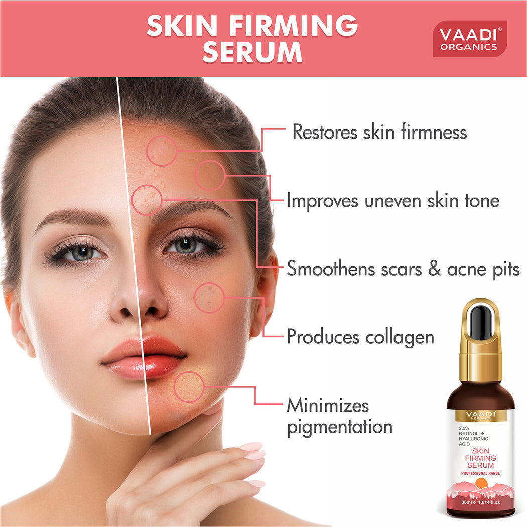 Organic Skin Firming Serum With 2.5% Retinol & Hyaluronic Acid (30 gms / 1.02 fl.oz)