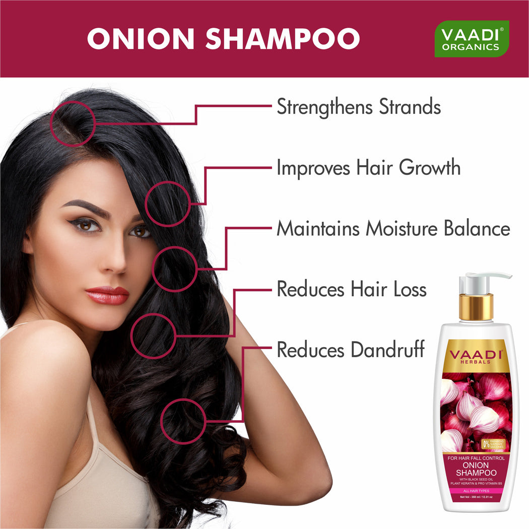 Hair-Fall Control Organic Onion Shampoo With Organic Onion Conditioner (2 x 350ml / 12 fl oz)