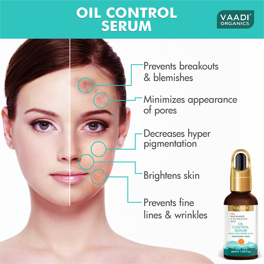 Organic Oil Control Serum With 10 % Niacinamide & 2% Salicylic Acid (30 gms / 1.02 fl.oz)