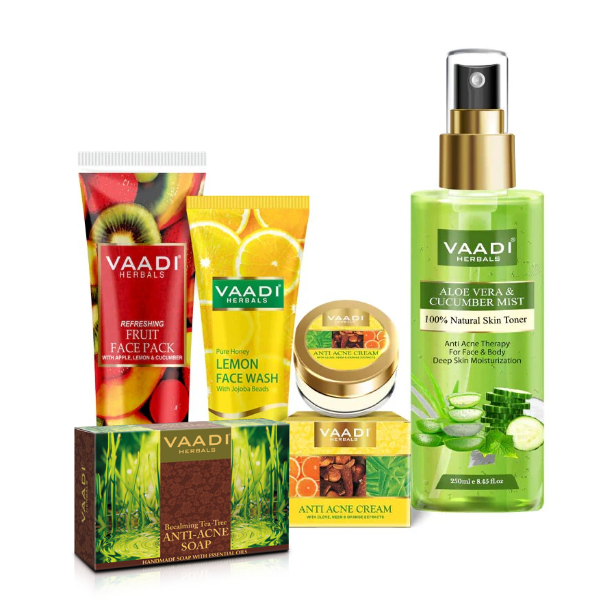Organic Anti-Acne Skin Care Set - Get Clear, Smooth & Acne Free Skin