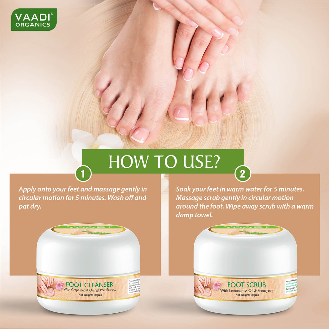 Organic Pedicure Manicure Spa Kit with Grapeseed Extract & Fenugreek - Deep Moisturises Skin - Repairs Damaged Skin - Removes Dead Skin (135 gms / 4.6 fl oz)