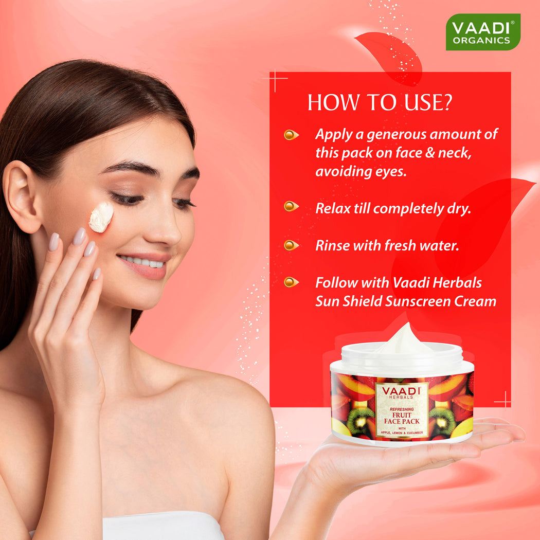 Refreshing Organic Fruit Face Pack with Apple, Lemon & Cucumber ( 600 gms/21.2 oz)