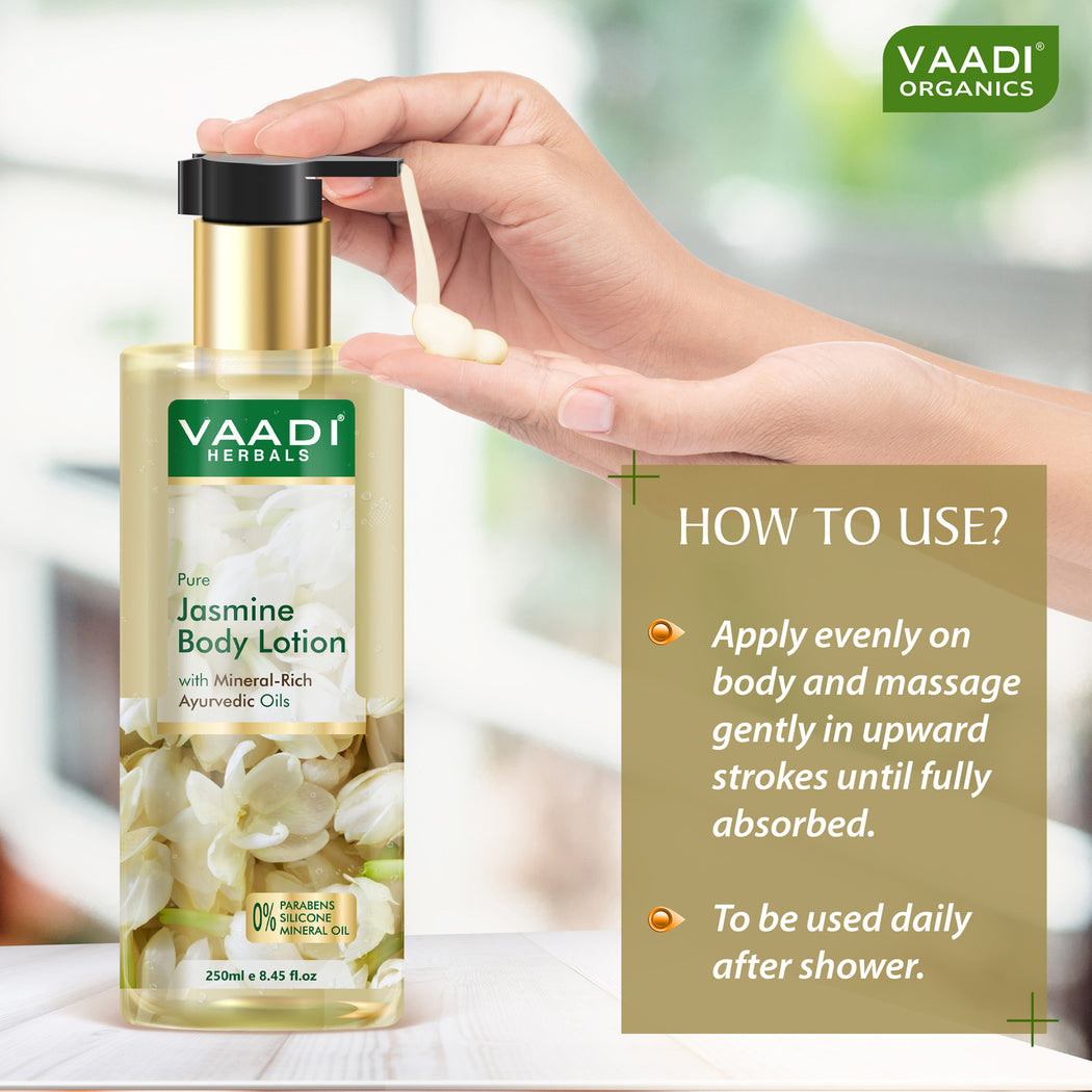 Jasmine Body Lotion with Mineral-Rich Ayurvedic Oils (250ml/8.45 fl oz)
