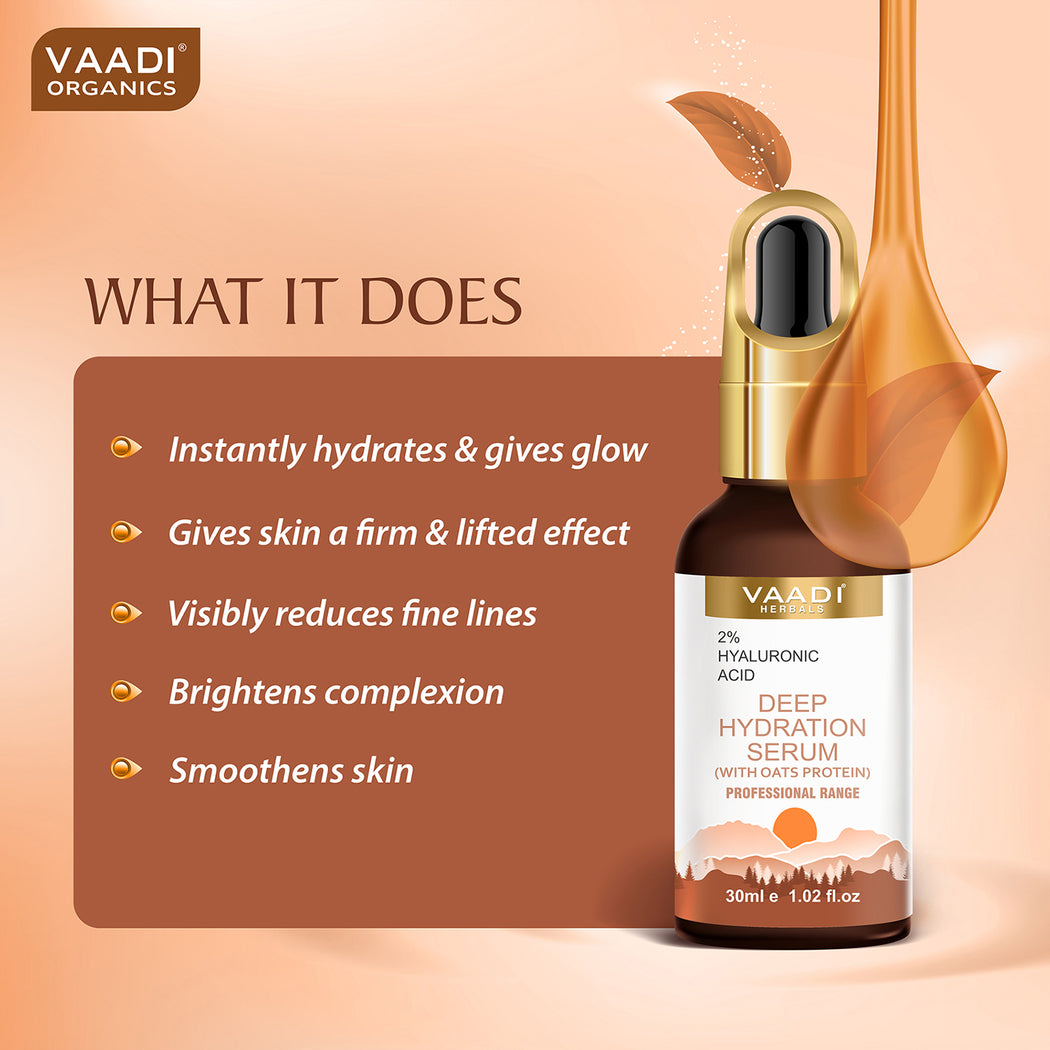 Organic Deep Hydration Serum With 2% Hyaluronic Acid & Oats Protein (30 gms / 1.02 fl.oz)