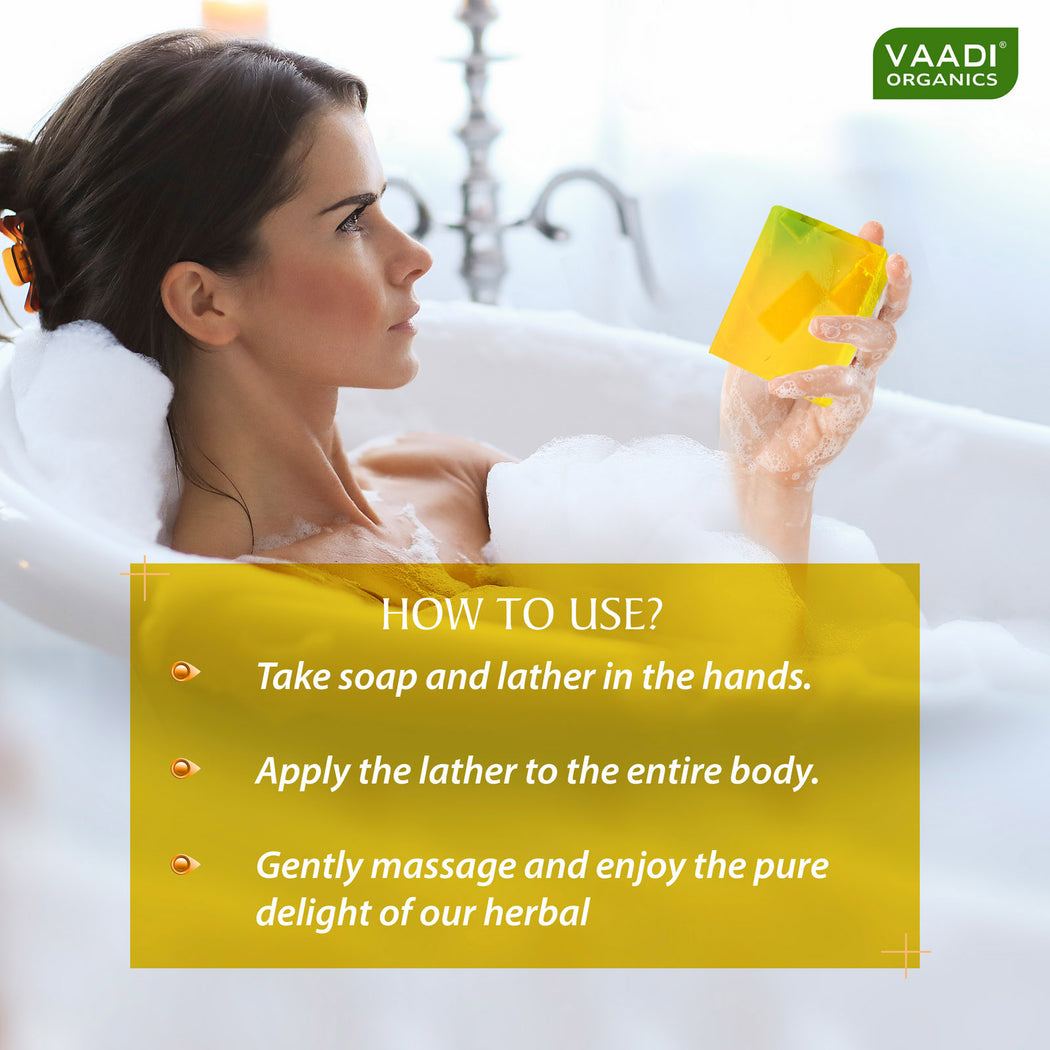 Refreshing Organic Lemon & Basil Soap - Tones & Brightens Skin - Detoxifies Skin Deep (12 x 75 gms / 2.7 oz)