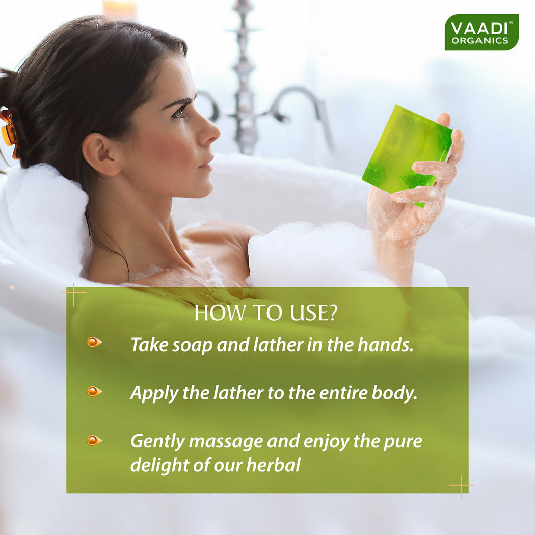 Exotic Organic Kiwi Soap with Green Apple Extract - Gently Clears Skin- Makes Skin Glowing (75 gms / 2.7 oz)