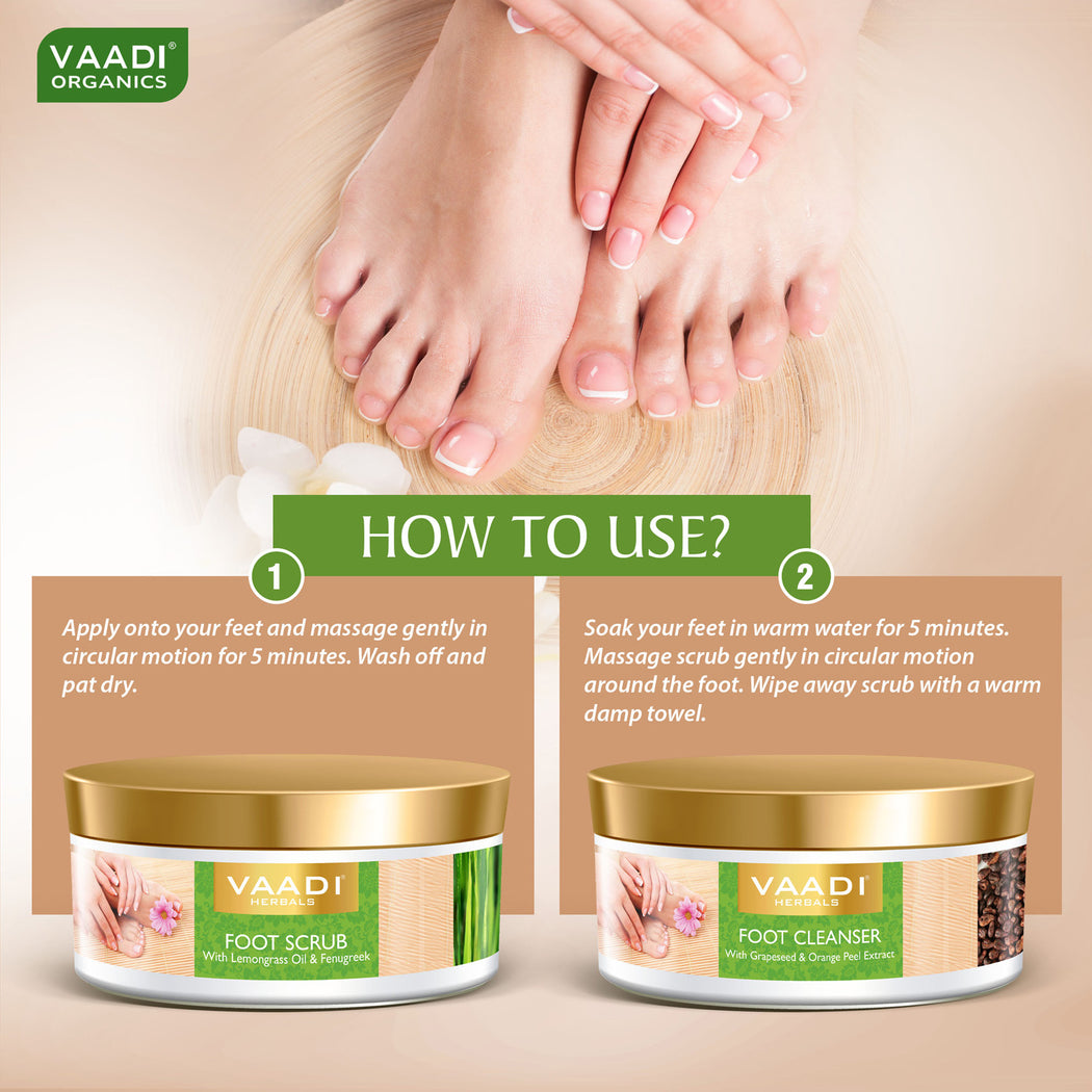 Organic Pedicure Manicure Spa Kit with Grapeseed Extract & Fenugreek - Deep Moisturises Skin - Repairs Damaged Skin - Removes Dead Skin (640 gms / 22.6 fl oz)