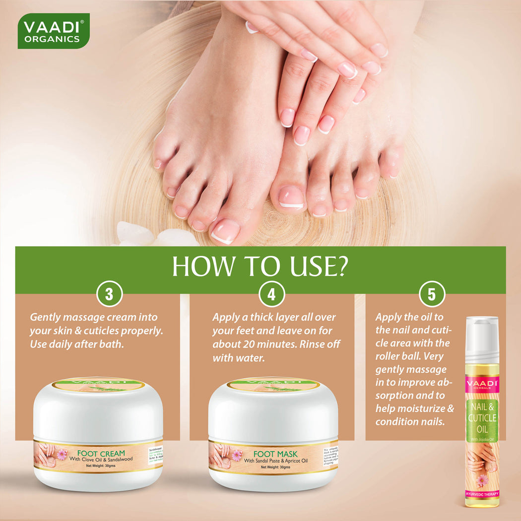 Organic Pedicure Manicure Spa Kit with Grapeseed Extract & Fenugreek - Deep Moisturises Skin - Repairs Damaged Skin - Removes Dead Skin (135 gms / 4.6 fl oz)
