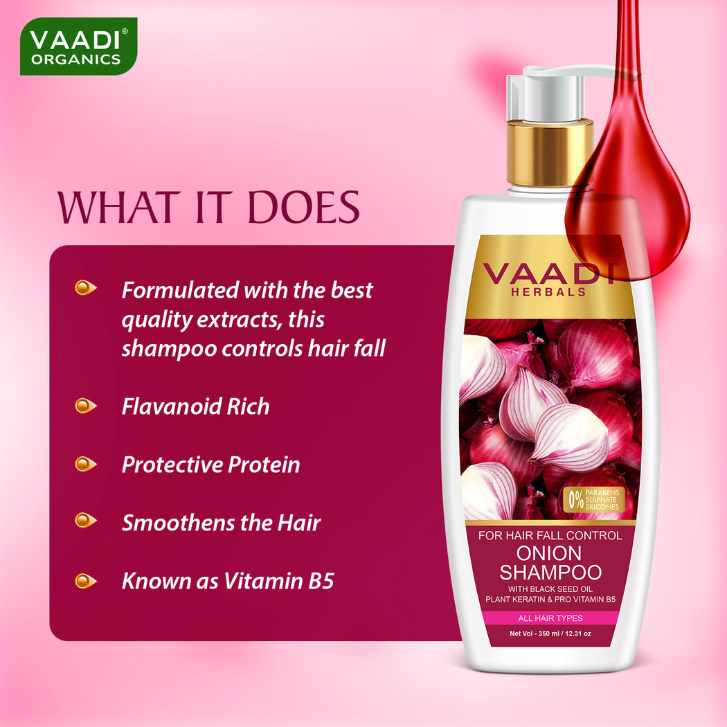 Hair-Fall Control Organic Onion Shampoo With Organic Onion Conditioner (2 x 350ml / 12 fl oz)