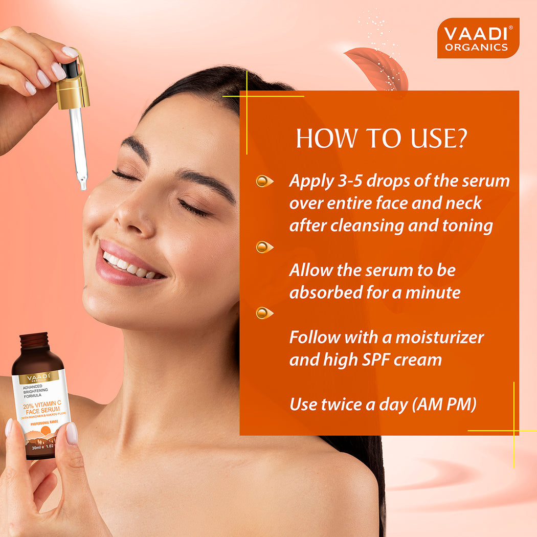 20% Vitamin C Organic Face Serum With Advanced Brightening Formula (30 gms / 1.02 fl.oz)