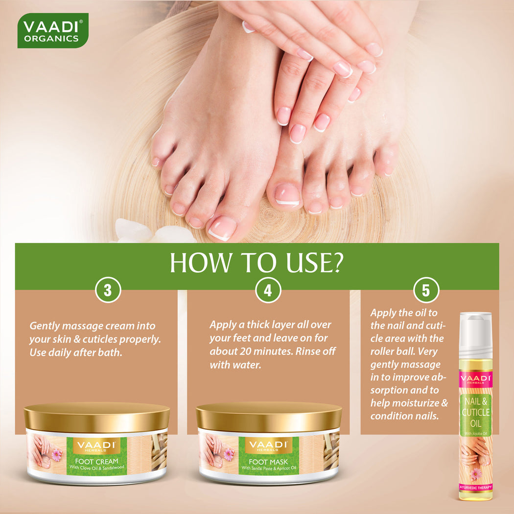 Organic Pedicure Manicure Spa Kit with Grapeseed Extract & Fenugreek - Deep Moisturises Skin - Repairs Damaged Skin - Removes Dead Skin (640 gms / 22.6 fl oz)