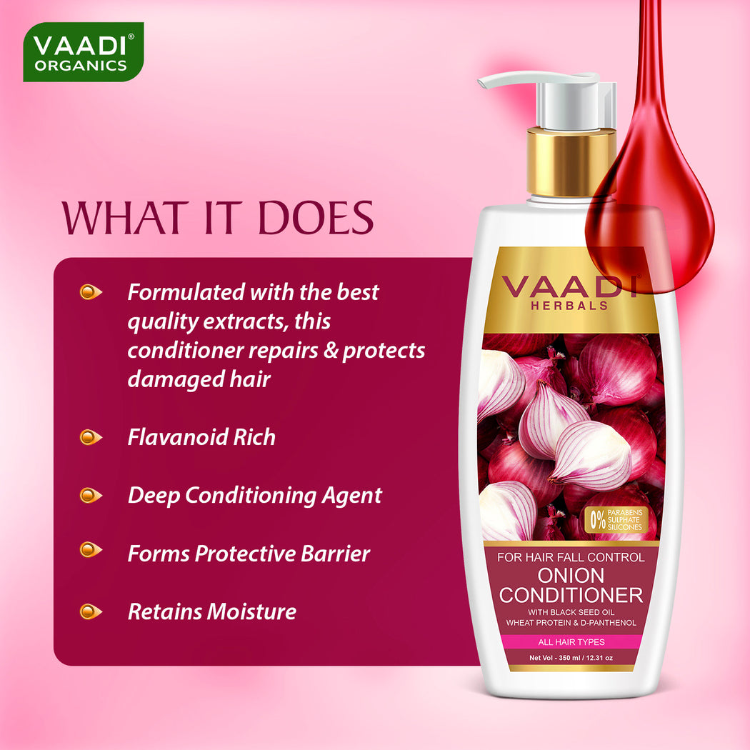 Hair-Fall Control Organic Onion Shampoo With Organic Onion Conditioner (2 x 350ml / 12 fl oz)