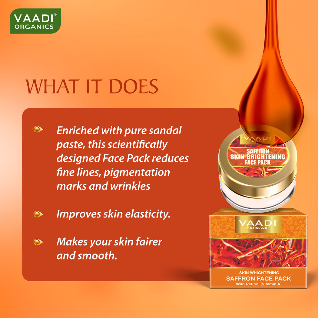SKIN WHITENING SAFFRON FACE PACK WITH RETINOL (VITAMIN A) (35 gms/1.24 oz)