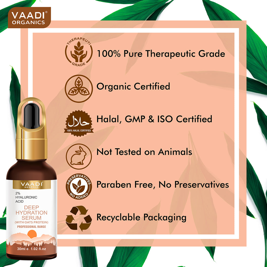 Organic Deep Hydration Serum With 2% Hyaluronic Acid & Oats Protein (30 gms / 1.02 fl.oz)