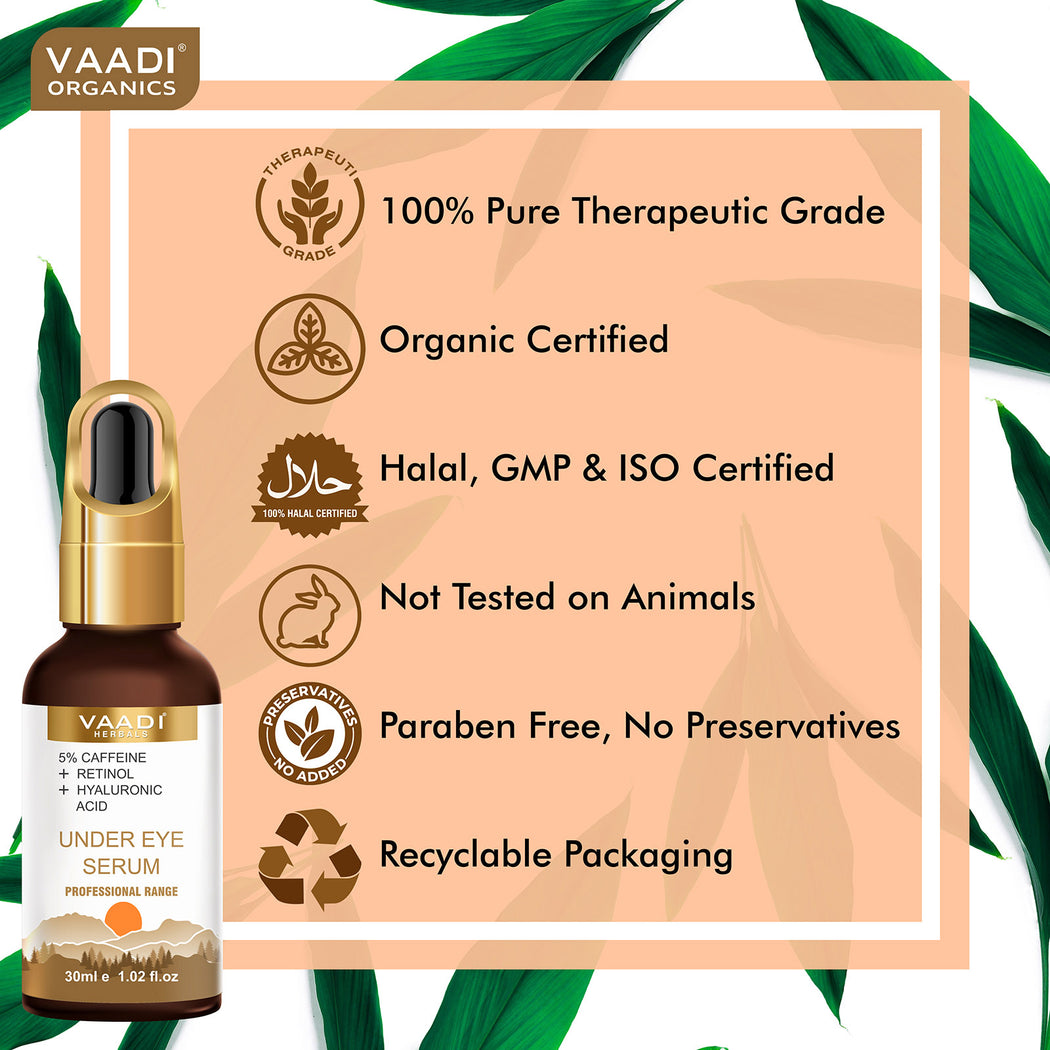 GLOWING FACE SET - AM PM COMBO- Under Eye Serum With Vitamin C Serum Combo (2 x 30 ml/ 1.2 fl oz)