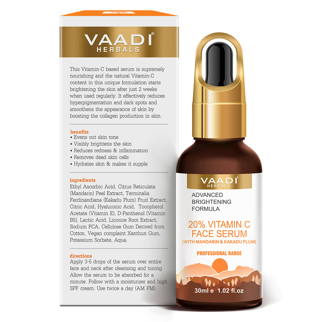 20% Vitamin C Organic Face Serum With Advanced Brightening Formula (30 gms / 1.02 fl.oz)