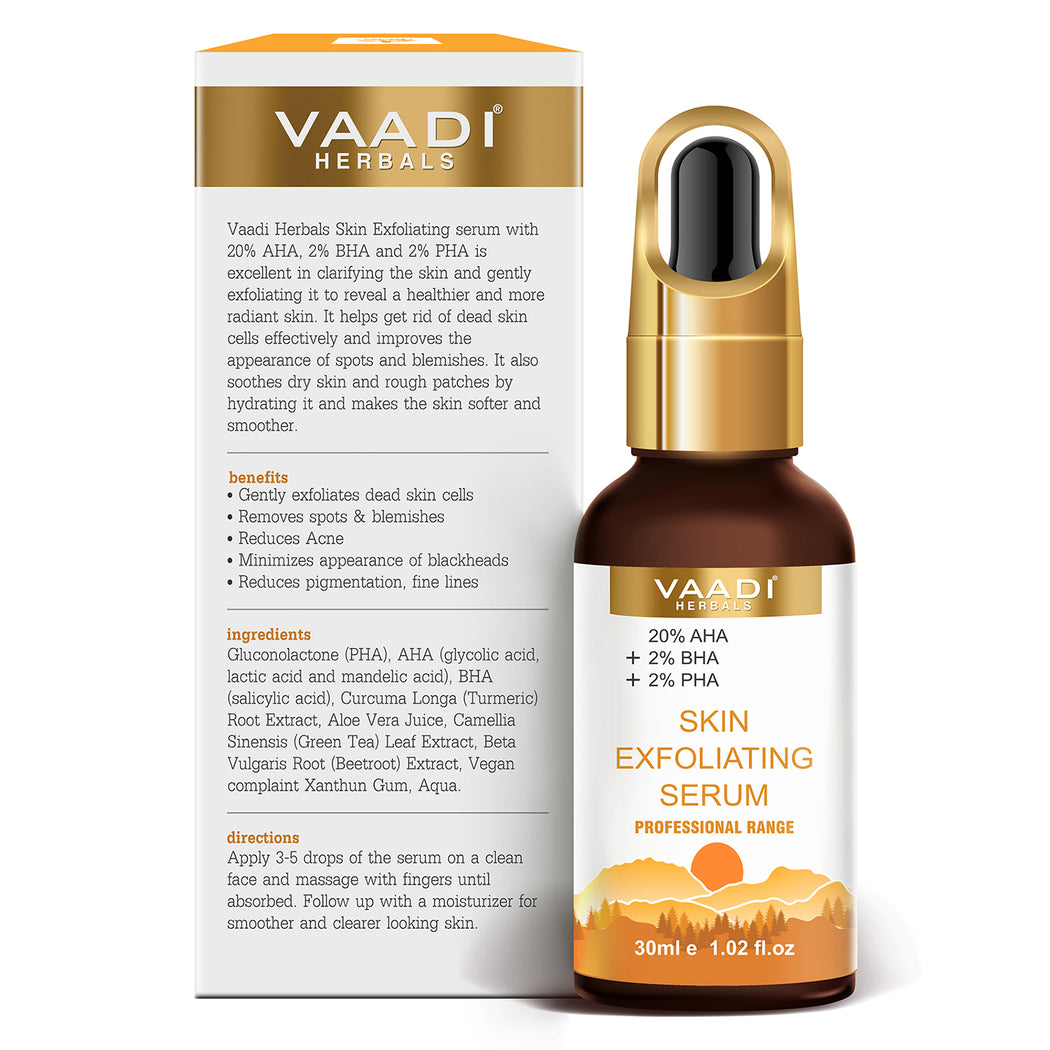 Organic Skin Exfoliating Serum With 20% AHA & 2% BHA & 2% PHA (30 gms / 1.02 fl.oz)