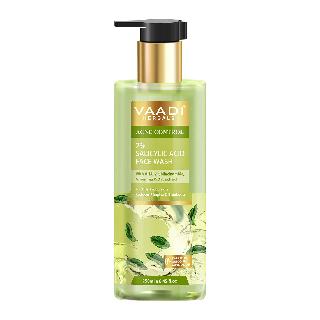 2% Salicylic Acid Face Wash with AHA, Niacinamide| For Oily Skin|Acne Control|Reduces pimples and breakouts|No Parabens,Mineral,Silicone| Face Wash for Women & Men (250 ml)