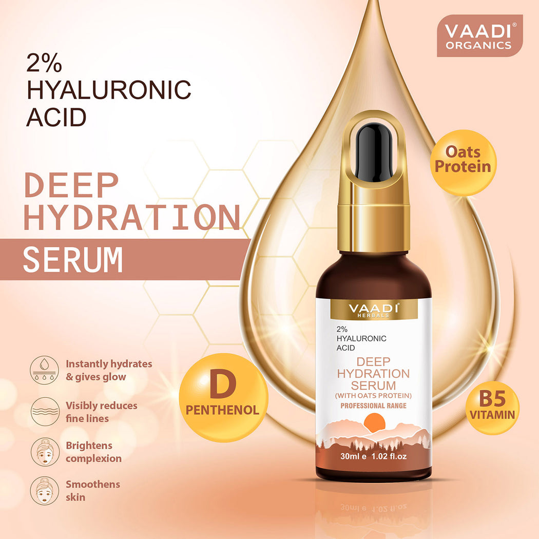 Organic Deep Hydration Serum With 2% Hyaluronic Acid & Oats Protein (30 gms / 1.02 fl.oz)