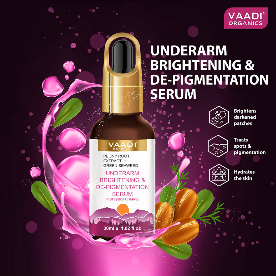 Organic Underarm Brightening & De-Pigmentation Serum With Peony Root Extract & Green Seaweed (30 gms / 1.02 fl.oz)