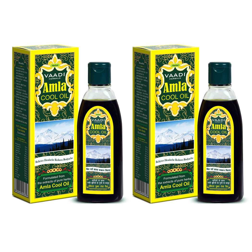 Organic Brahmi Amla Cool Oil - Strengthens and Nourishes Hair - Relieves Stress - Promotes Sound Sleep (2 x 200ml/7 fl oz)
