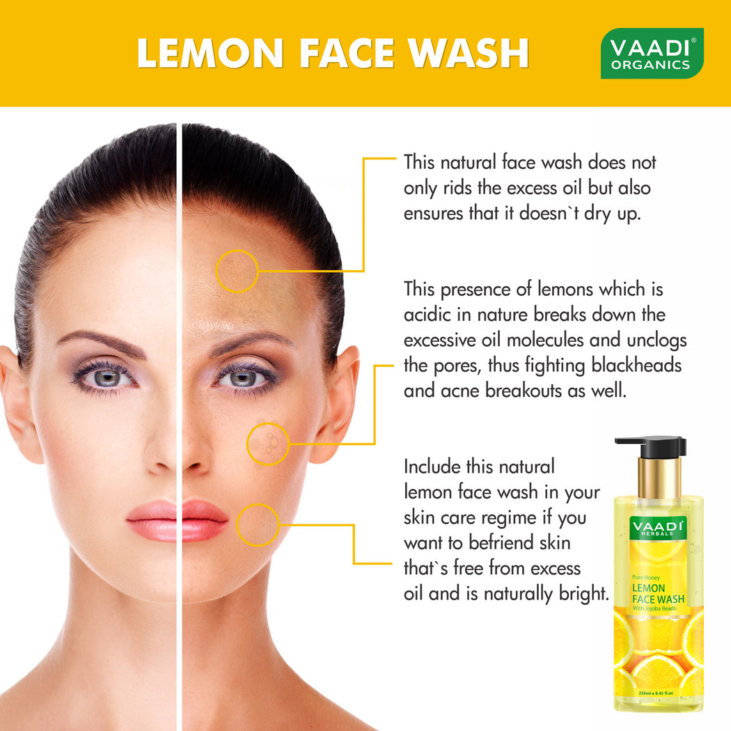 Pack of 2 Honey Lemon Face Wash with Jojoba Beads (2 x 250 ml)