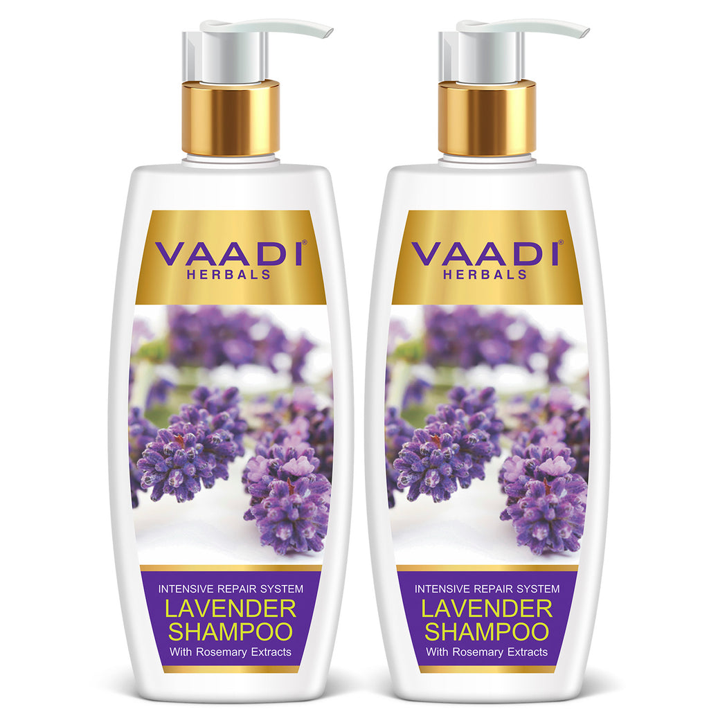 Intensive Repair Organic Lavender Shampoo with Rosemary Extract- Improves Hair Growth - Ultra Nourishing (2 x 350 ml/ 12 fl oz)