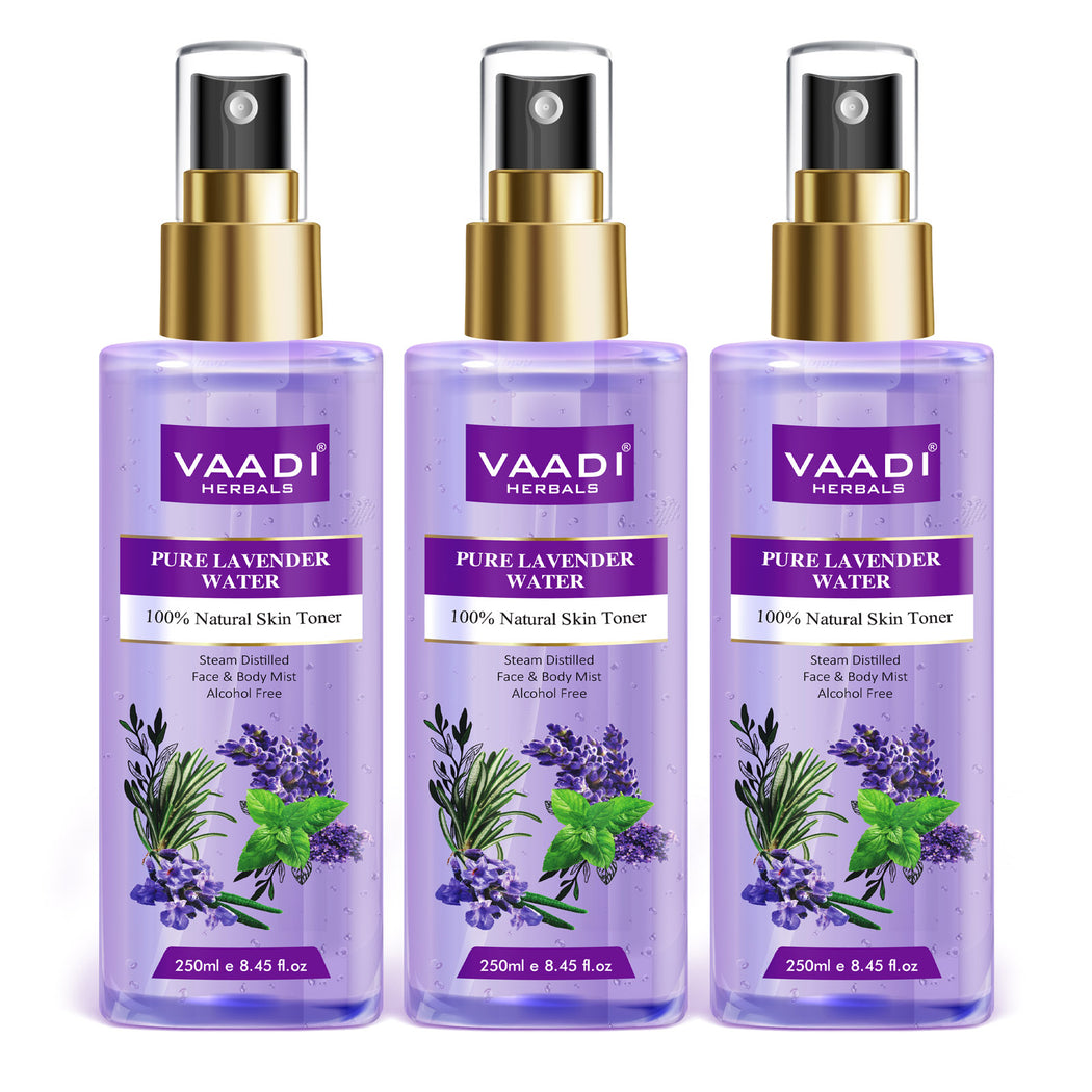 Lavender Water - 100% Natural & Pure Skin Toner (3 x 250 ml / 8.5 fl oz)