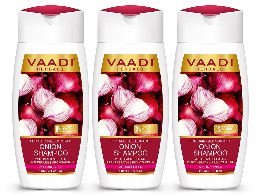 Pack of 3 Onion Shampoo For Hairfall Control (3 x 110ml / 4 fl oz)