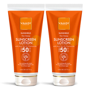 Sunscreen Lotion SPF-50 with Aloe Vera & Chamomile (2 x 1... Sunscreen Lotion SPF-50 with Aloe Vera & Chamomile (2 x 1...