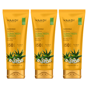 Organic Sunscreen Lotion SPF 50 with Aloe Vera & Chamomil... Organic Sunscreen Lotion SPF 50 with Aloe Vera & Chamomil...