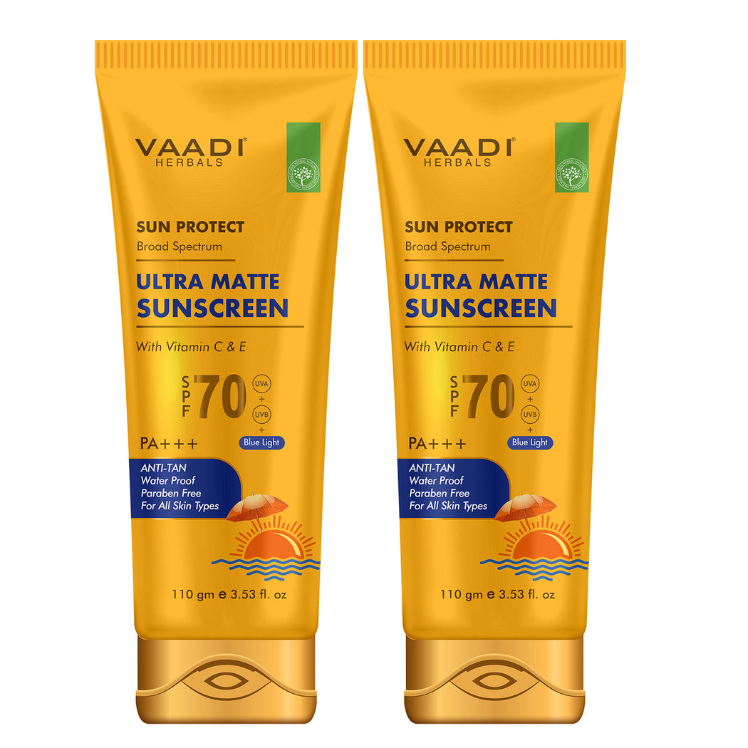 Organics Ultra Matte Sunscreen SPF 70 With Vitamin C & E (2 X 110 gms/ 4 fl oz)