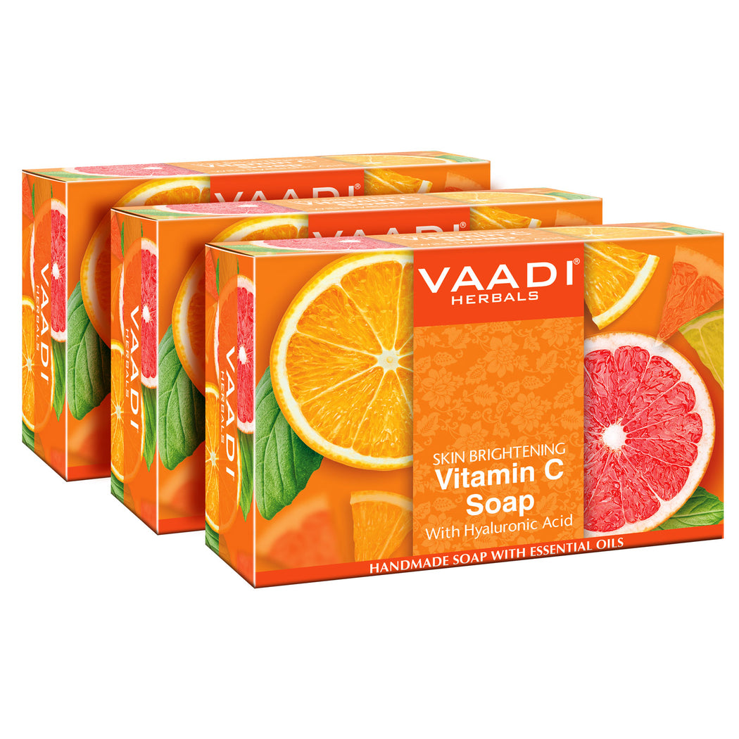 Pack of 3 Organic Vitamin C Soap with Hyaluronic Acid (75 gms X 3/ 2.7 oz)