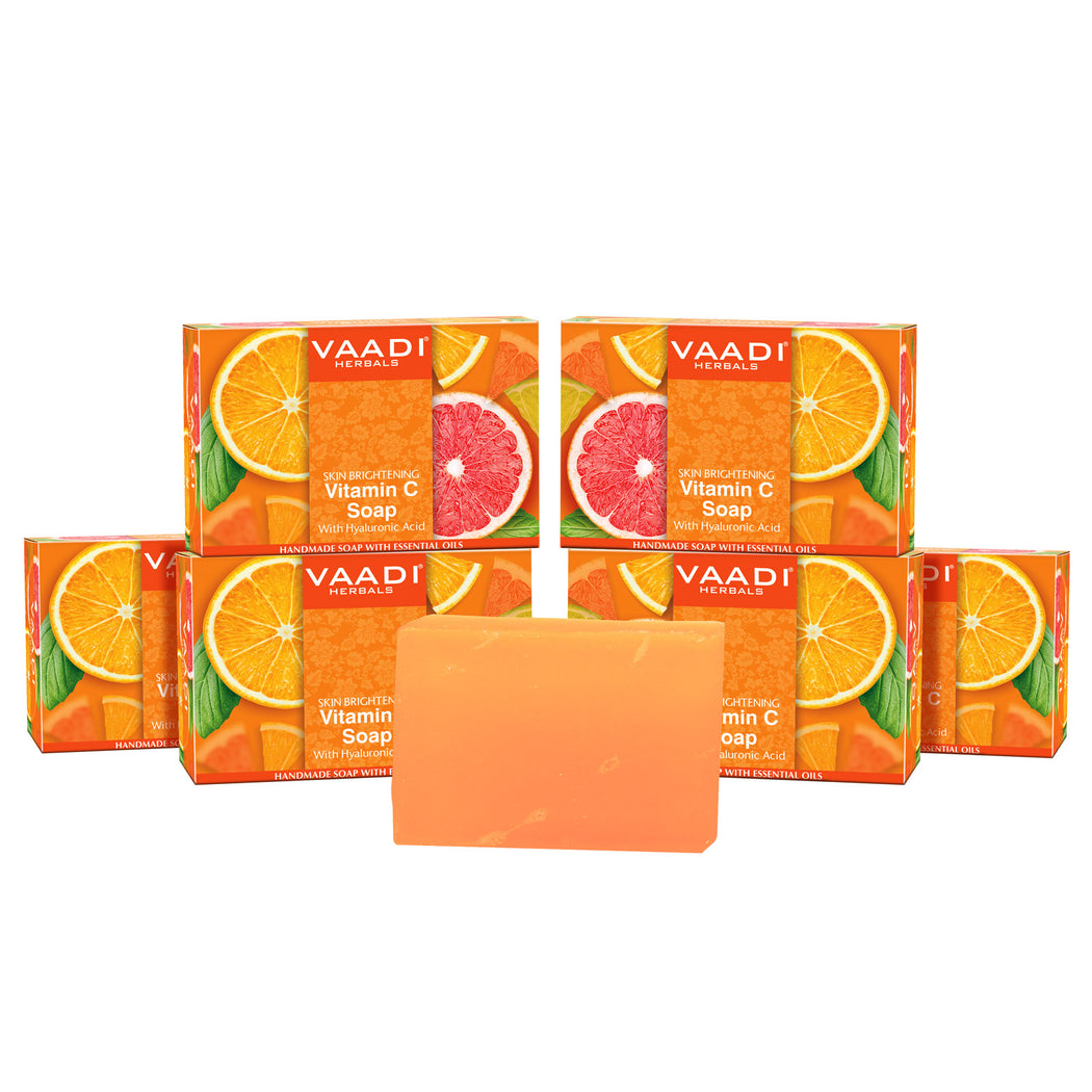 Pack of 6 Organic Vitamin C Soap with Hyaluronic Acid (75 gms X 6/ 2.7 oz)