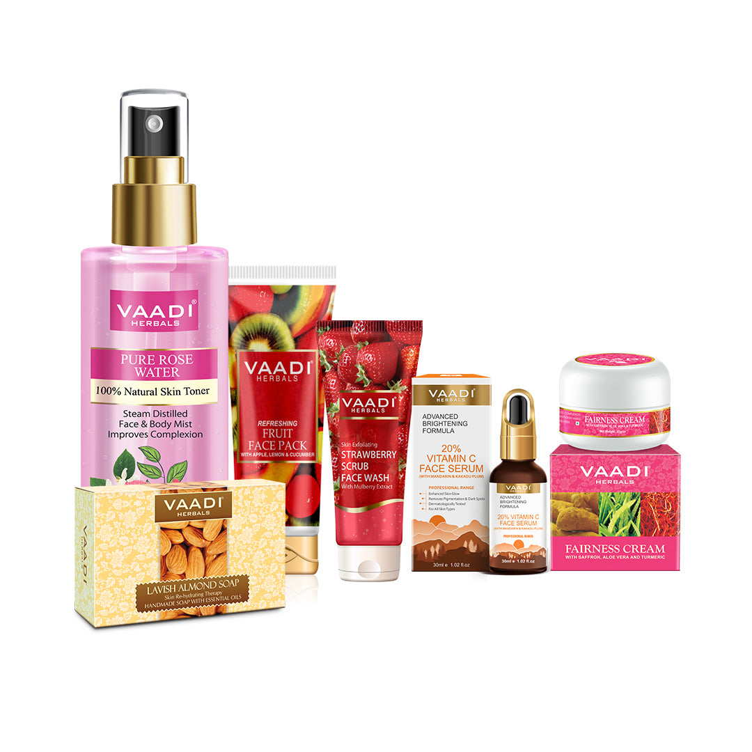 Advanced Organic Skin Brightening Set - Removes blemishes, pigmentation & Spots. Get visibly fair skin.