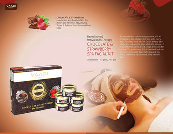 Organic Chocolate Facial Kit with Strawberry Extract - Deep Conditions & Tones Skin ( 270 gms/ 9.6 oz) Buy1 Get 1 Free