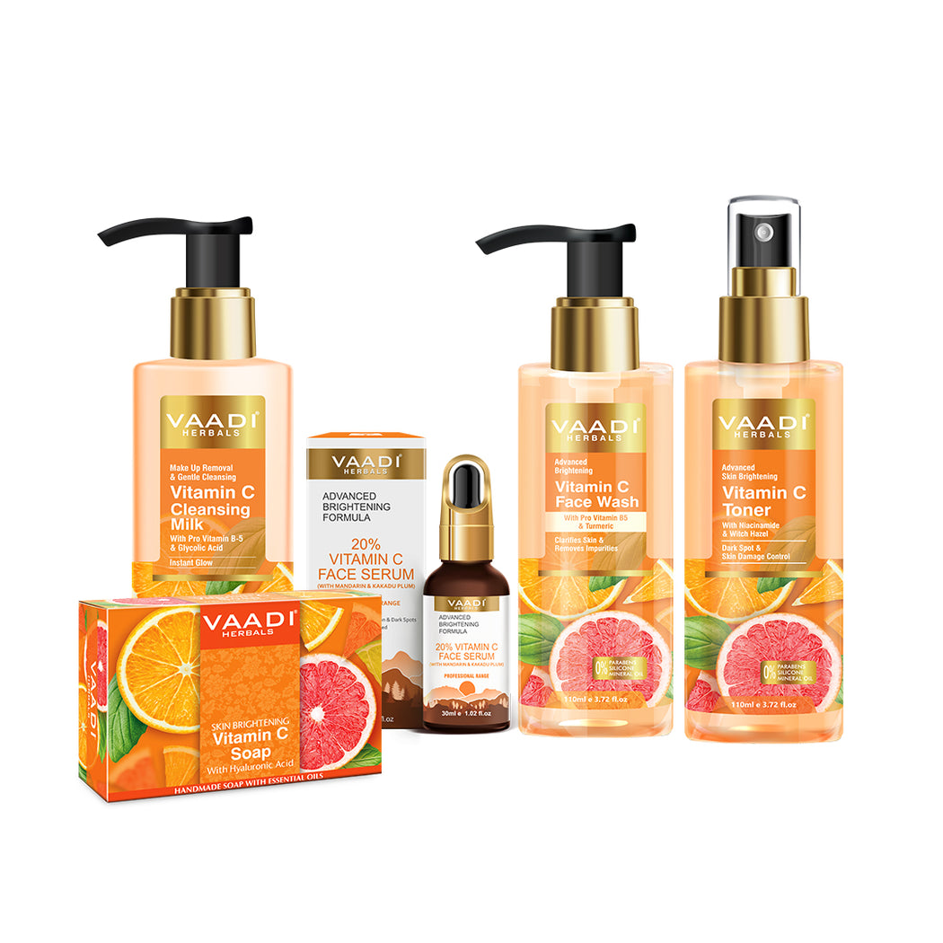 Vitamin C Intense Glow 4 Pcs Skin Care Set (Face Wash, Face Cream, Toner, Serum & Soap)