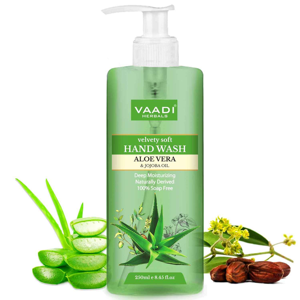 Velvety Soft Organic Aloe Vera & Jojoba Oil Hand Wash (250 ml / 8.5 fl oz )
