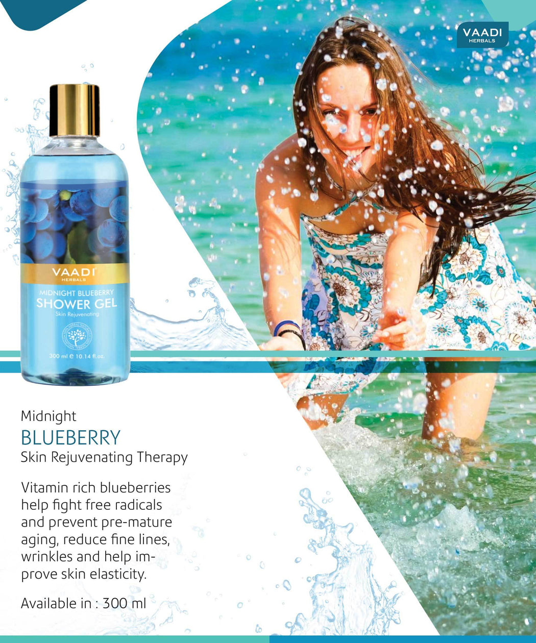 Midnight Organic Blueberry Shower Gel - Skin Tightening Therapy - Prevents Pre-Mature Ageing (2 x 300 ml / 10.2 fl oz)